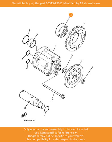 Yamaha bearing 93315 23612 - yamaha, bearing,