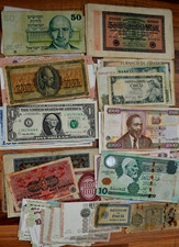 GOOD ASSORTED MIX OF WORLD BANKNOTES.