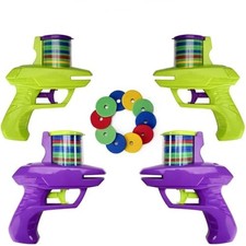Kids Outdoor Game Foam Disc Gun Toy Flying Disc Shooting Launcher Gun Double Par