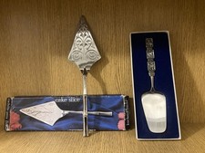 Vintage Silver Plated Brama Cake / Pie Slice & AS Tinn Norwegian Pewter Slicer