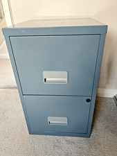 Steel 2-Drawer Filing Cabinet – Heavy Duty Office Storage – Grey 