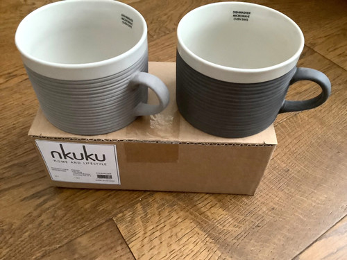 Nkuku faiz mugs charcoal - mugs,