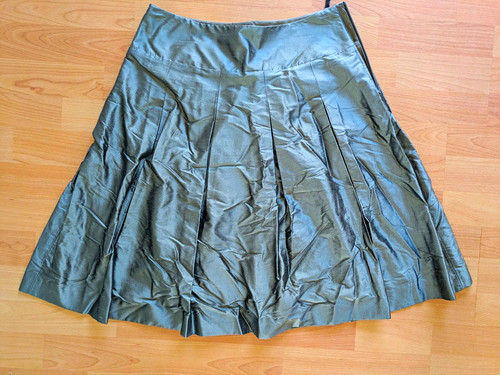Coast grey silk - satin, pleated