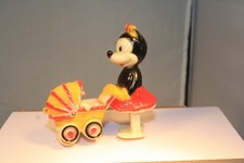 Vintage Ramp Walker Disney MINNIE MOUSE with stroller baby carriage 1960s