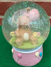 Bunny Rabbit Glitter Snow Globe Pink base Fly Fly Away Balloons