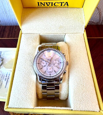 INVICTA ANGEL Mother Of Pearl Dial & CZ Stones Ladies Stainless Steel Watch Box