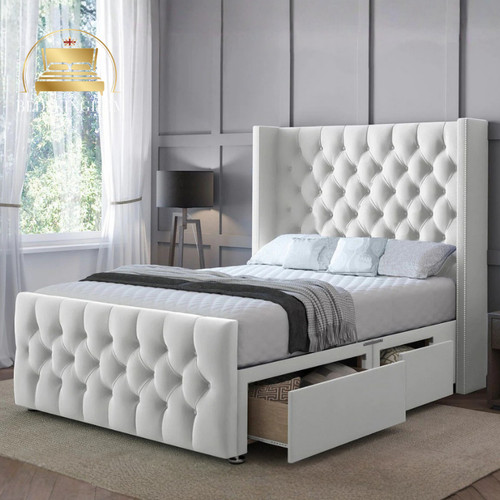 Chesterfield winged divan bed - chesterfield,