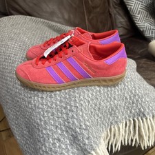 Adidas Originals Hamburg W Red Purple Gum Shoes BNIB Size 3.5uk IH5461