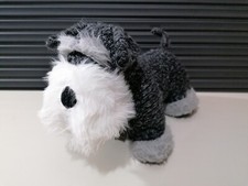 M&S Scottie Dog Fabric Door Stop Soft Cute Light Dark Grey and White Retired