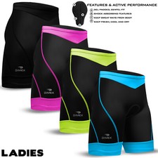 Ladies Cycling Cycle MTB Shorts Long Length Coolmax Anti-Bac Padded XS,S,M,L,XL
