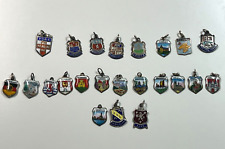 VINTAGE Twenty Two 22 Sterling Silver Enamel Travel Shield Charms 800