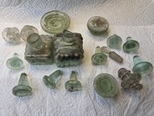 Ink Bottles + Bottle Stoppers + broken Clay Pipes Collection Antique Collection 