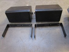 Pair of black RCF compact M 06 two way 6" 100w RMS speakers with brackets