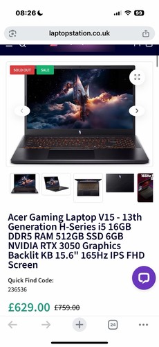 Acer gaming laptop v15 13th - laptop,