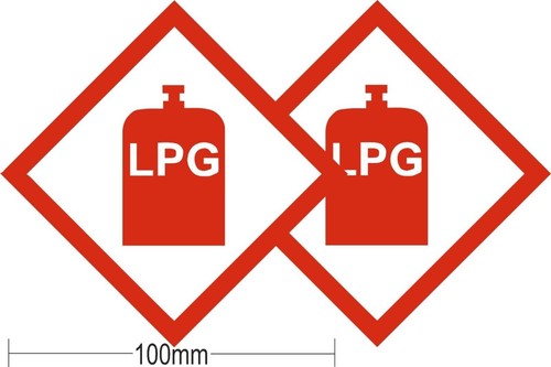 Lpg warning self adhesive - warning,
