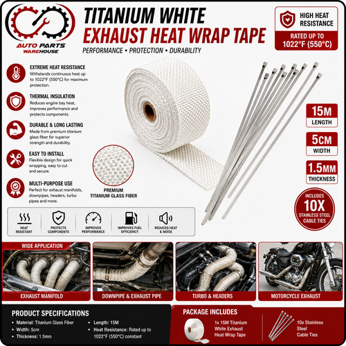 Titanium white 15m exhaust - titanium,