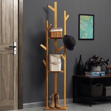 Retro Wood Coat Rack Stand