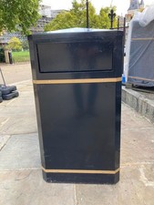 Wybone MLB - Outdoor Steel Litter Bin (Black & gold) Nov 2018 model