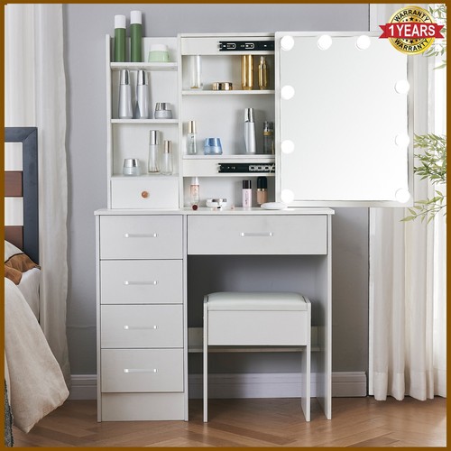 White dressing table with - white,