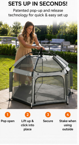 Pop baby playpen - up, w/