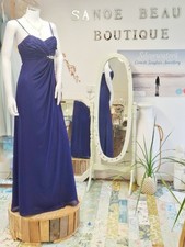 Elegant Cobalt Chiffon Diamante Ball Gown Prom Dress Maxi Removabl Straps 10