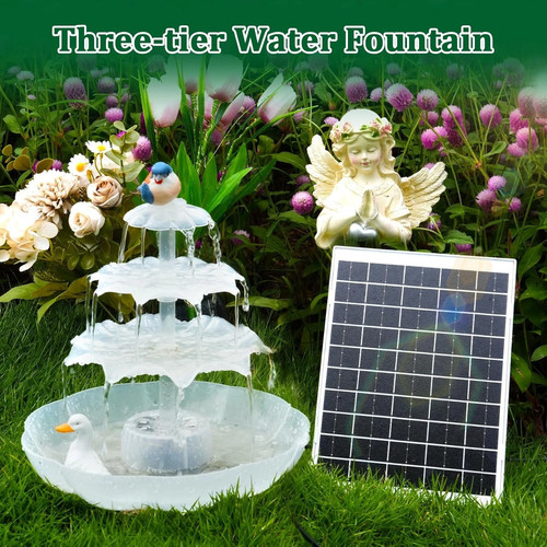 Solar tier bird bath - 6.5w,