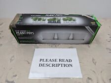 CKB LTD Set of 3 Metal Herb Plant Pots with Drip Tray Traditional Indoor Windows