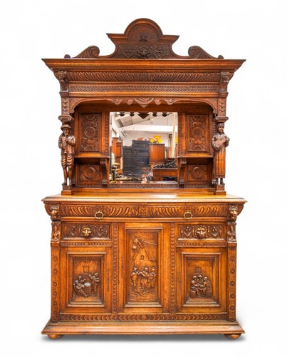 Antique oak sideboard - antique,
