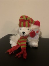 Vintage 2000’s Keel Toys Christmas Puppies 12cm White Puppy Soft Toy With Tags