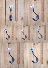 Rustic iron coat hook Ceramic retro decorative old style hook hanger home peg