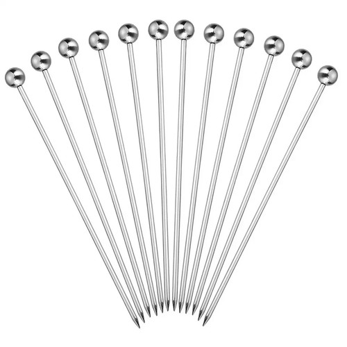 Stainless steel cocktail picks - steel,