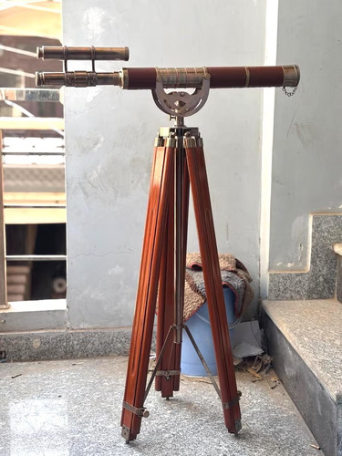 Vintage brass telescope - vintage,