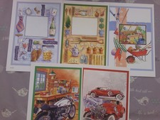 5 decoupage/topper cards, some A4 size, some A5 (see photos & description)