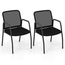 Waiting Room Chair Set of 2 Office Guest Chairs with Ergonomic Mesh Backrest