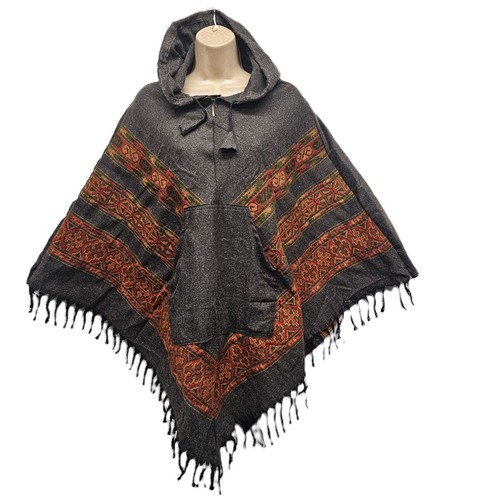 Hooded poncho warm autumn - poncho,