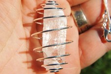 Charged Danburite Crystal Pendant + 20" Stainless Steel Chain & Charger SYN 12