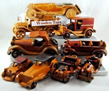 Various CLASSIC WOODEN DISPLAY SPORT CARS VAN FIRE TRUCK incl Music BOX Mix Lot