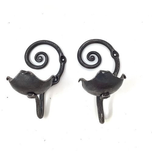 Pair forged candle wall - forged,