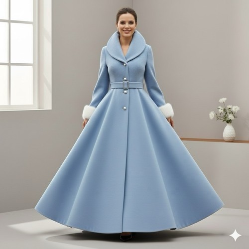 Luxury wool blend princess - ,