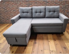 Corner Sofa Bed in Grey, with