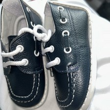 PEX New Navy Blue Boot soft Leather Size EU18/UK2 Baby Toddler shoe/boat shoe.