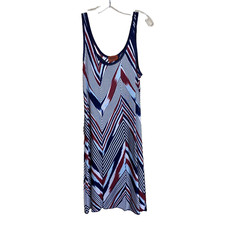 missoni dress size 42 navy blue multi color sheer sleeveless striped italy