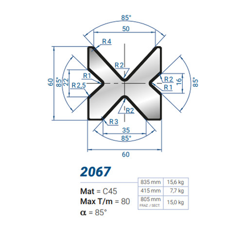 Press brake tooling 2067 die - 2067,