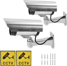 TIMESETL 2 Pack Black Waterproof Dummy Camera - Outdoor Fake Security Camera