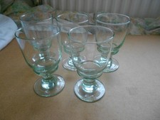 WILLIAMS-SONOMA VERT -  Set of 5 Green Recycled Glass Wine Glasses / Goblets