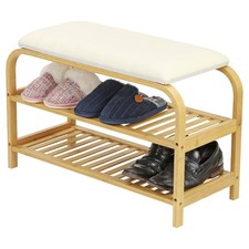 2-Tier Bamboo Shoe Rack