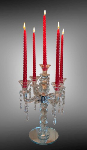 Stacked crystal candelabra 5 - candelabra.,