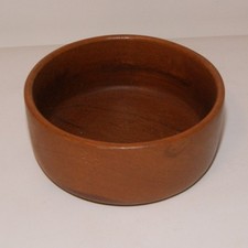 Large Vintage Round Wooden Teak Bowl - 25cm x 10cm