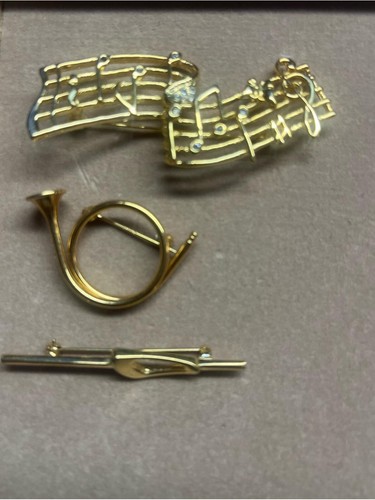 Vintage music brooch lot - lot, gold