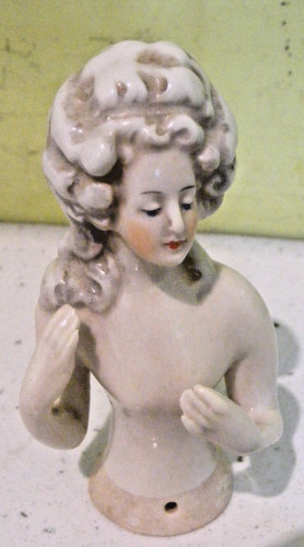Vintage pin cushion doll half